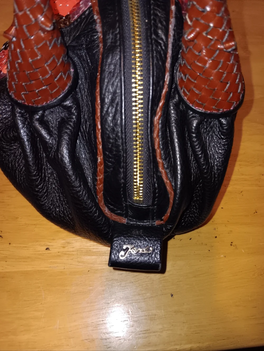 Fendi FF Ultra Rare Vintage Leather Sequin Zucca Interior Spy Bag - Picture 4 of 10